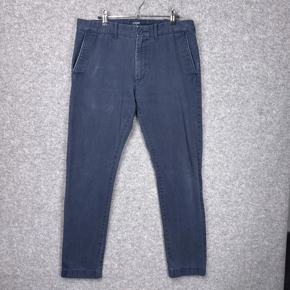 J.Crew Chino Pants The Driggs 32x32 Navy Blue 100% Cotton Slim Fit Twill